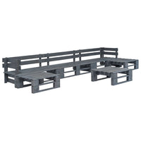 Mobili da giardino mobili da esterno set di mobili per pallet 6 pezzi in legno grigio 02_0018465