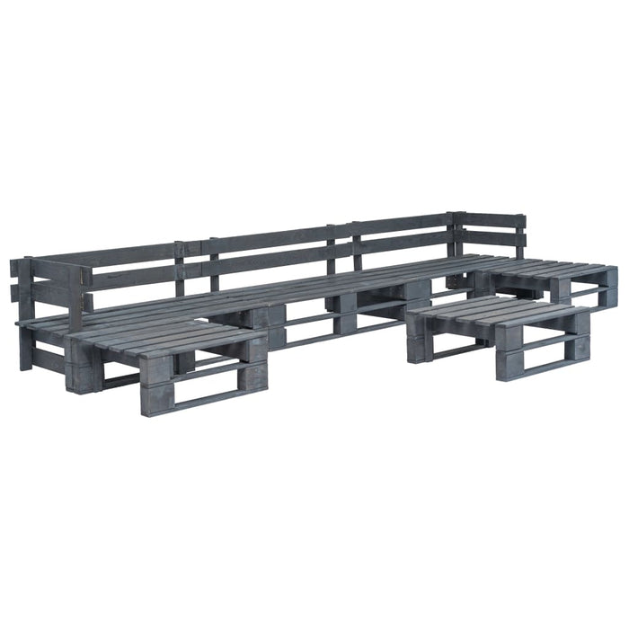 Mobili da giardino mobili da esterno set di mobili per pallet 6 pezzi in legno grigio 02_0018465