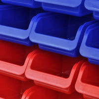 Scaffali portaoggetti da parete armadietto porta attrezzi combinato officina garage blu e rosso 02_0003858