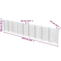 Gabbione in Acciaio Zincato 630x30x100 cm 143573