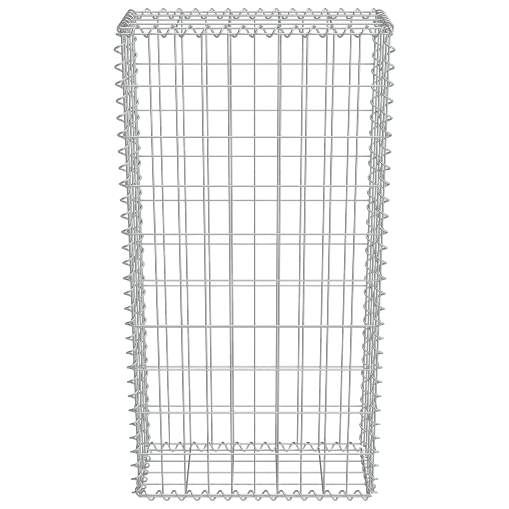 Gabbione con Copertura in Acciaio Zincato 50x20x100 cm 143576