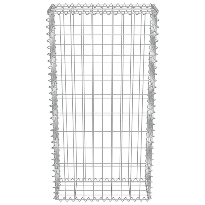 Gabbione con Copertura in Acciaio Zincato 50x20x100 cm 143576