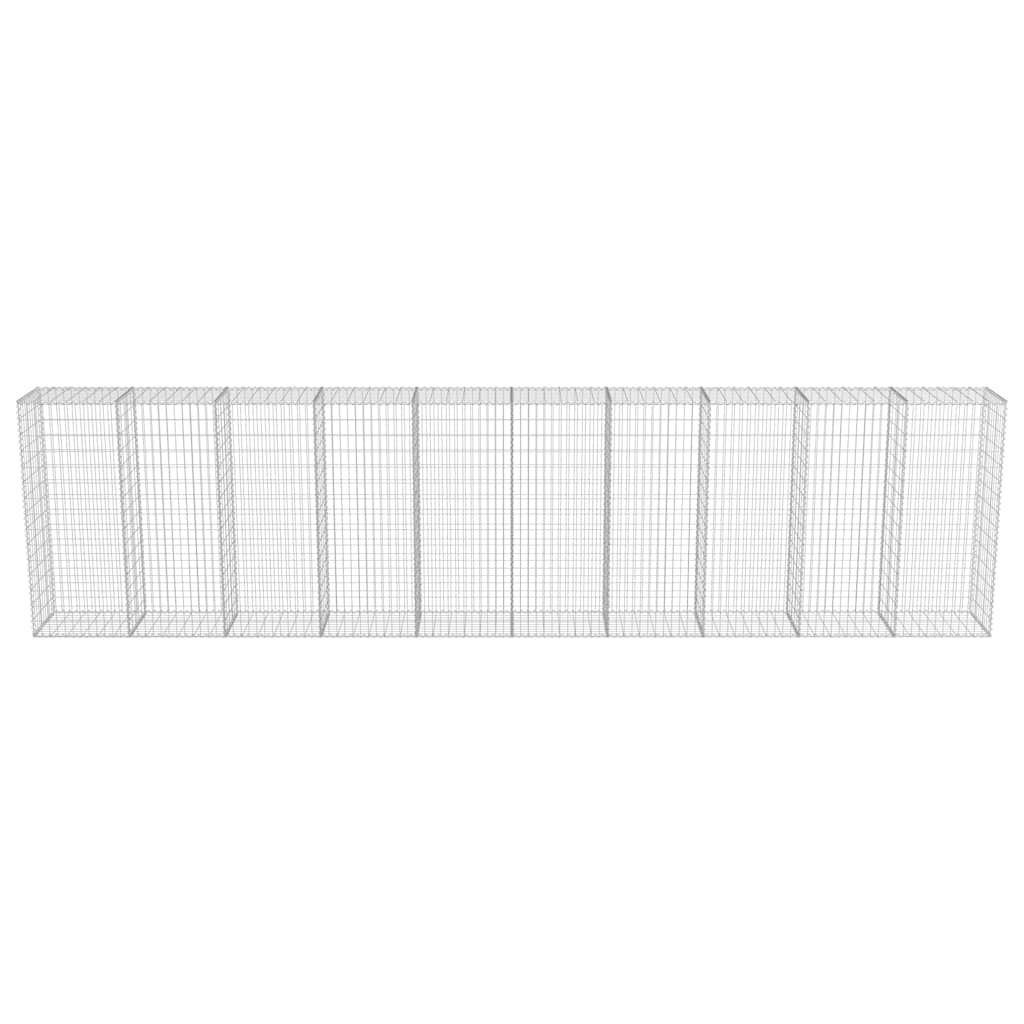 Gabbione con Copertura in Acciaio Zincato 600x50x150 cm 143582