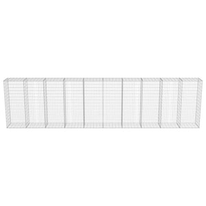 Gabbione con Copertura in Acciaio Zincato 600x50x150 cm 143582