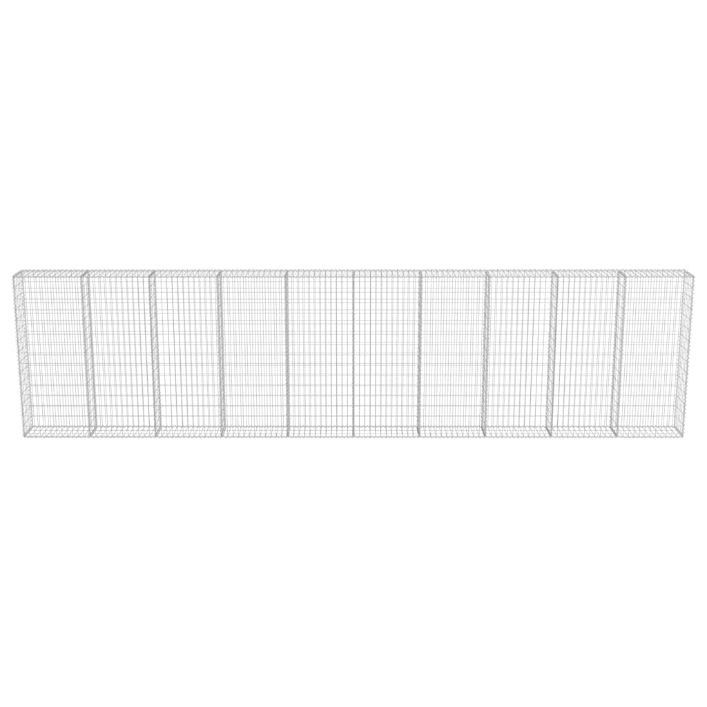 Gabbione con Copertura in Acciaio Zincato 600x30x150 cm