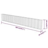 Gabbione in Acciaio Zincato Coperto 900 x 50 x 150 cm 143589