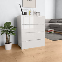 Credenza-Buffet-Armadio da cucina Bianco Lucido 60x35x80 cm in Legno Multistrato