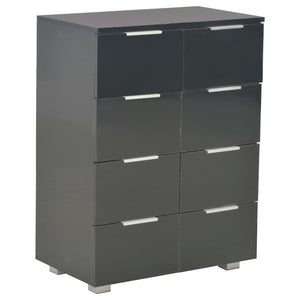 Credenza Nero Lucido 60x35x80 cm in Legno Multistrato 283713