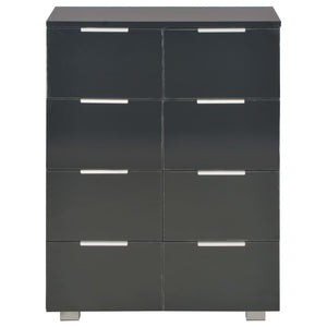 Credenza-Buffet-Armadio da cucina Nero Lucido 60x35x80 cm in Legno Multistrato