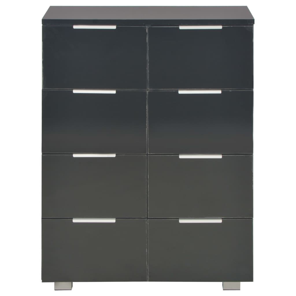 Credenza Nero Lucido 60x35x80 cm in Legno Multistrato 283713