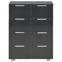Credenza Nero Lucido 60x35x80 cm in Legno Multistrato 283713