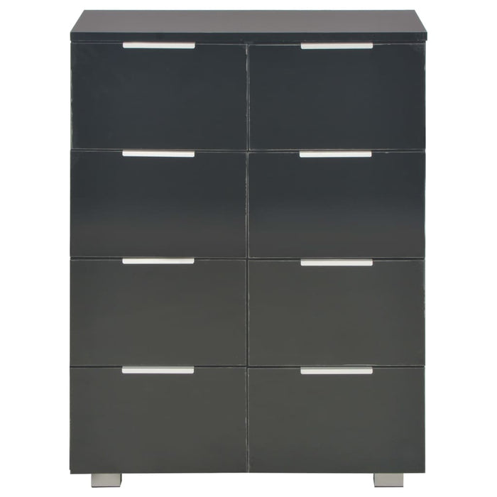 Credenza Nero Lucido 60x35x80 cm in Legno Multistrato 283713
