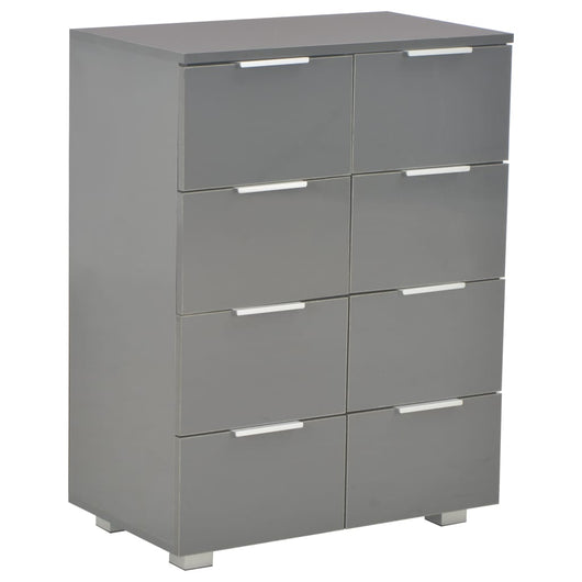 Credenza Grigio Lucido 60x35x80 cm in Legno Multistrato 283714