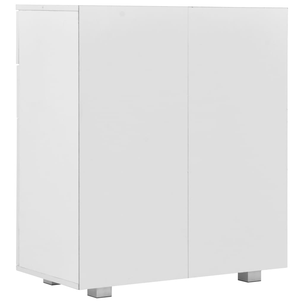 Credenza buffet cassettiera mobile contenitore organizer cucina soggiorno lucido 71 x 35 x 80 cm pannelli compositi bianco 02_0030767