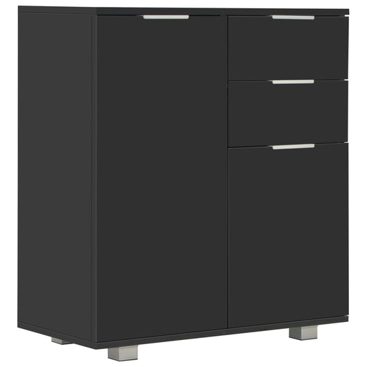 Credenza con Finitura Lucida Nera 71x35x80 cm in Truciolato 283716
