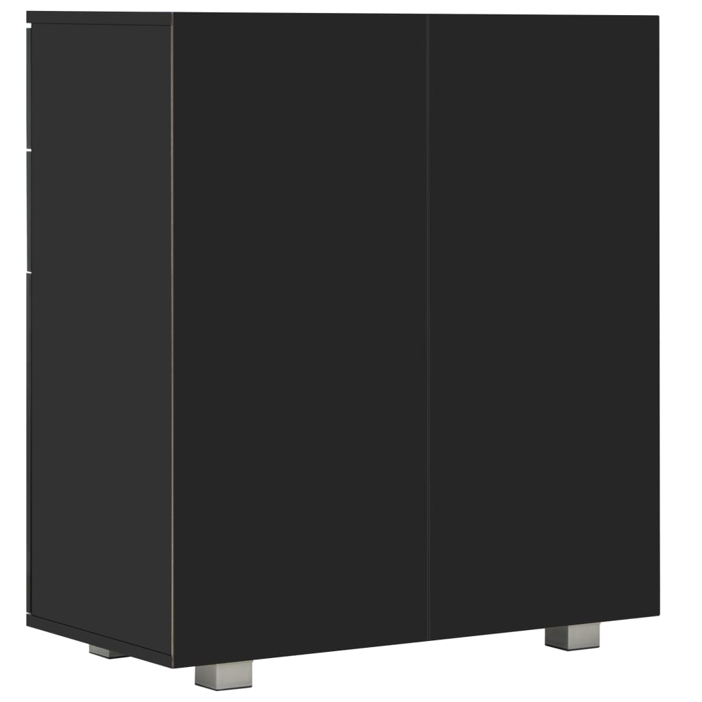 Credenza con Finitura Lucida Nera 71x35x80 cm in Truciolato 283716
