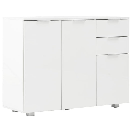 Credenza Bianco Lucido 107x35x80,5 cm 283718