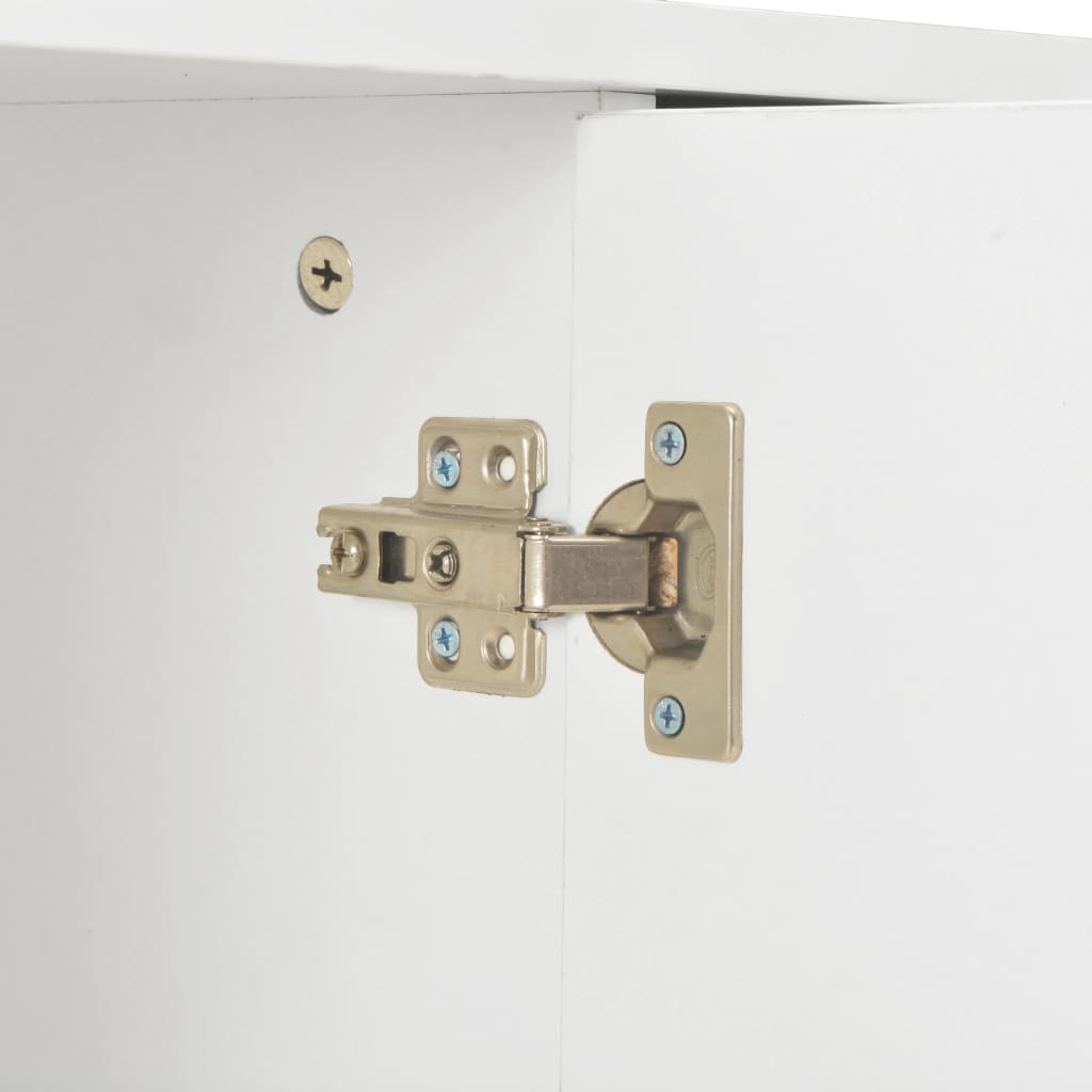 Credenza Bianco Lucido 107x35x80,5 cm 283718