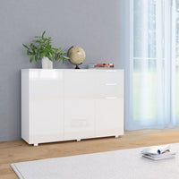 Credenza Bianco Lucido 107x35x80,5 cm 283718