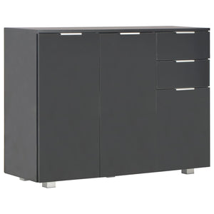 Credenza-Buffet-Armadio da cucina Nero Lucido 107x35x80,5 cm