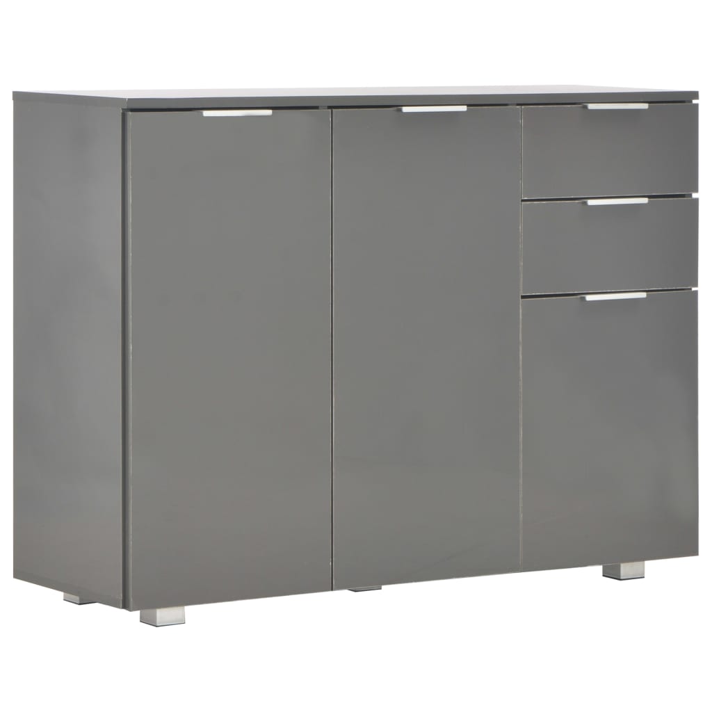 Credenza Grigio Lucido 107x35x80,5 cm 283720