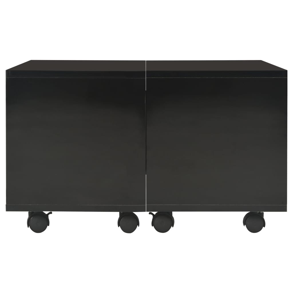 Tavolino da Salotto Nero Lucido 60x60x35 cm Legno Multistrato 283722