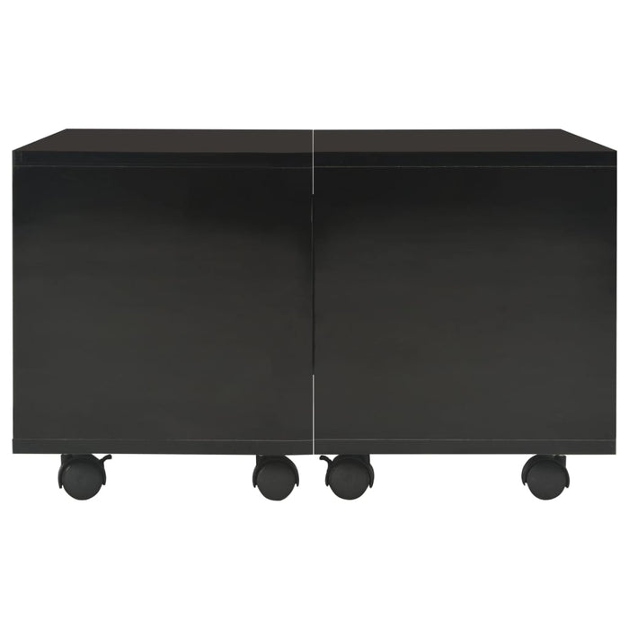 Tavolino da Salotto Nero Lucido 60x60x35 cm Legno Multistrato 283722
