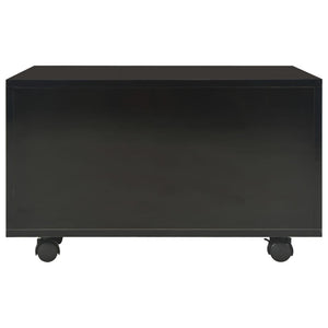 Tavolino da Salotto Nero Lucido 60x60x35 cm Legno Multistrato 283722