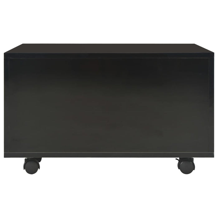 Tavolino da Salotto Nero Lucido 60x60x35 cm Legno Multistrato 283722