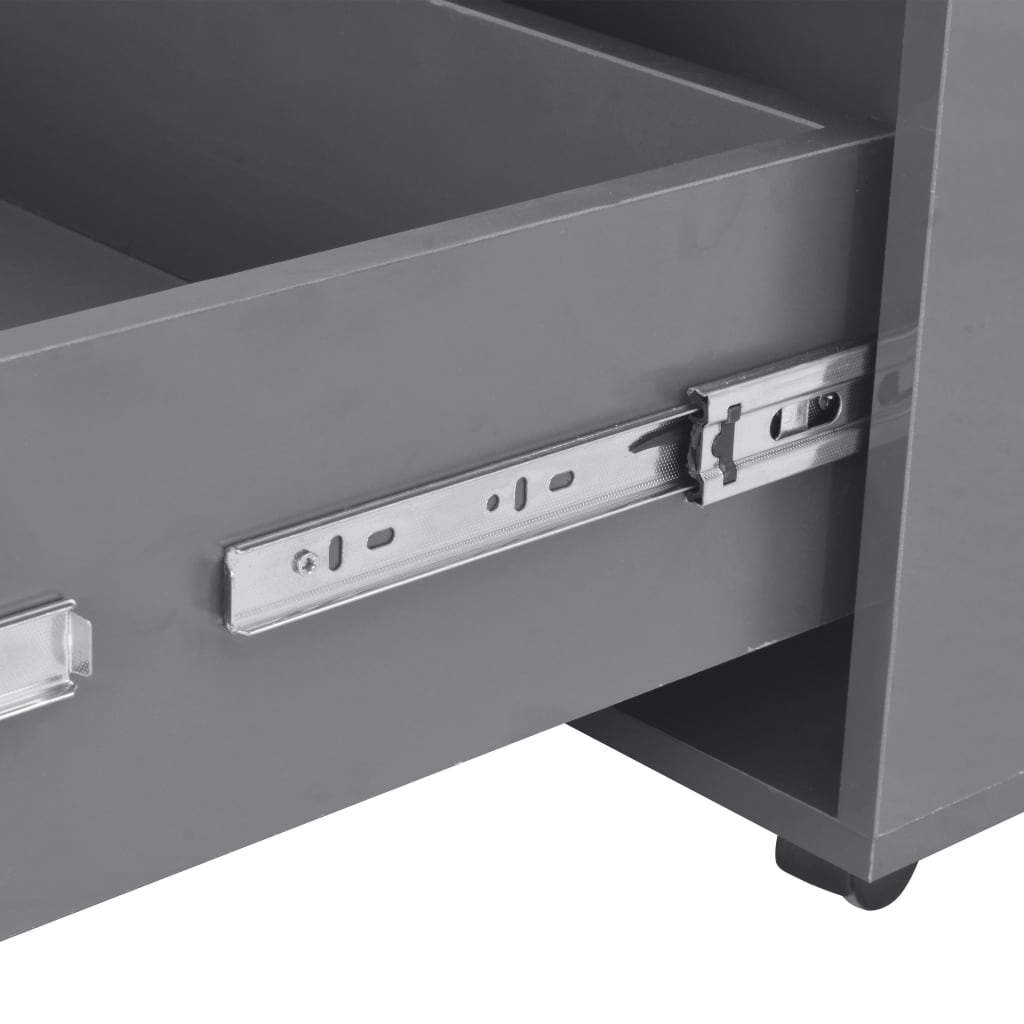 Tavolino da CaffÃ¨ Grigio Lucido 100x100x35 cm