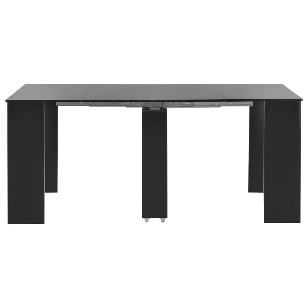 Tavolo da Pranzo Estensibile Nero Lucido 175x90x75 cm 283732