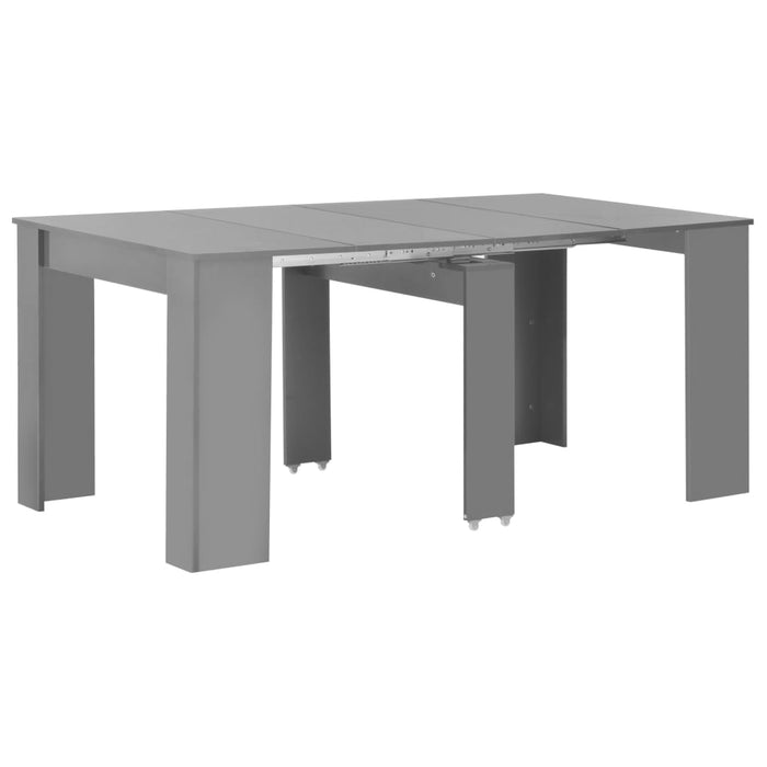 Tavolo da Pranzo Estensibile Grigio Lucido 175x90x75 cm in MDF 283733