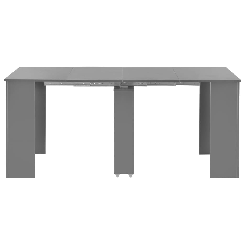 Tavolo da Pranzo Estensibile Grigio Lucido 175x90x75 cm in MDF 283733