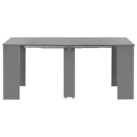 Tavolo da Pranzo Estensibile Grigio Lucido 175x90x75 cm in MDF 283733