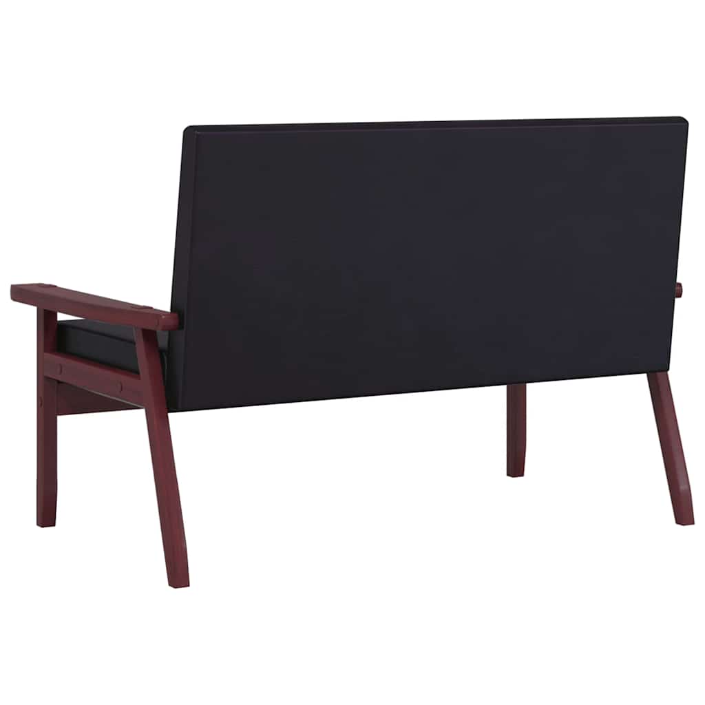 Divano a 2 Posti Nero in Similpelle 248642