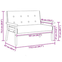 Divano a 2 Posti Nero in Similpelle 248642