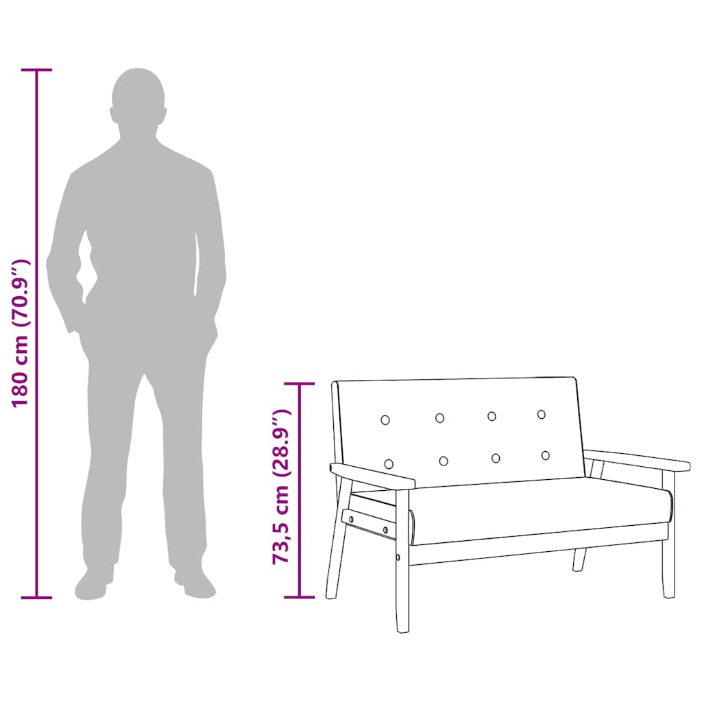 Divano a 2 Posti Nero in Similpelle 248642