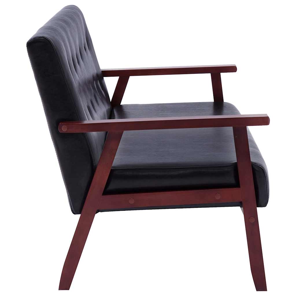 Divano a 3 Posti Nero in Similpelle 248643