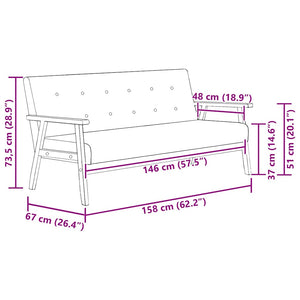 Divano a 3 Posti Nero in Similpelle 248643