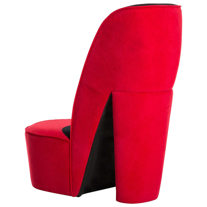 Poltrona a Forma di Scarpa con Tacco Alto in Velluto Rosso 248644