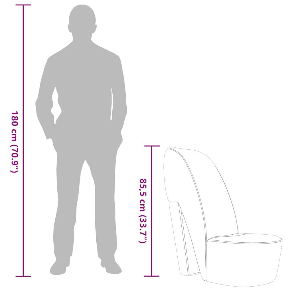 Poltrona a Forma di Scarpa con Tacco in Similpelle Nera 248647