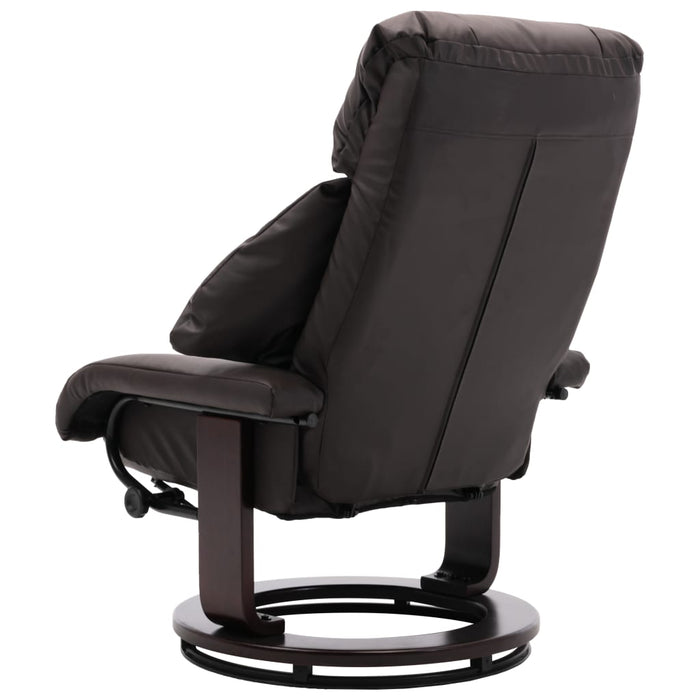 Poltrona TV Reclinabile con Poggiapiedi Marrone in Similpelle 248675