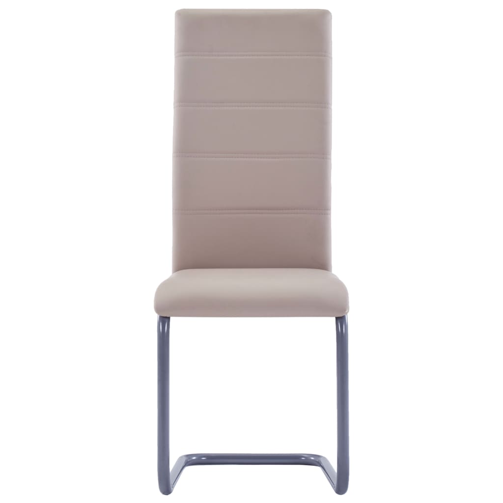 Sedie da Pranzo a Sbalzo 4 pz Cappuccino in Similpelle 281690