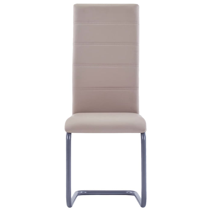 Sedie da Pranzo a Sbalzo 4 pz Cappuccino in Similpelle 281690