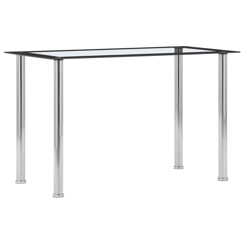 Tavolo da Pranzo Nero e Trasparente 120x60x75cm Vetro Temperato cod mxl 16898