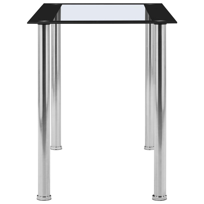 Tavolo da Pranzo Nero e Trasparente 120x60x75cm Vetro Temperato cod mxl 16898