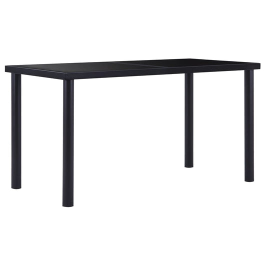 Tavolo da Pranzo Nero 140x70x75 cm in Vetro Temperato cod mxl 8329