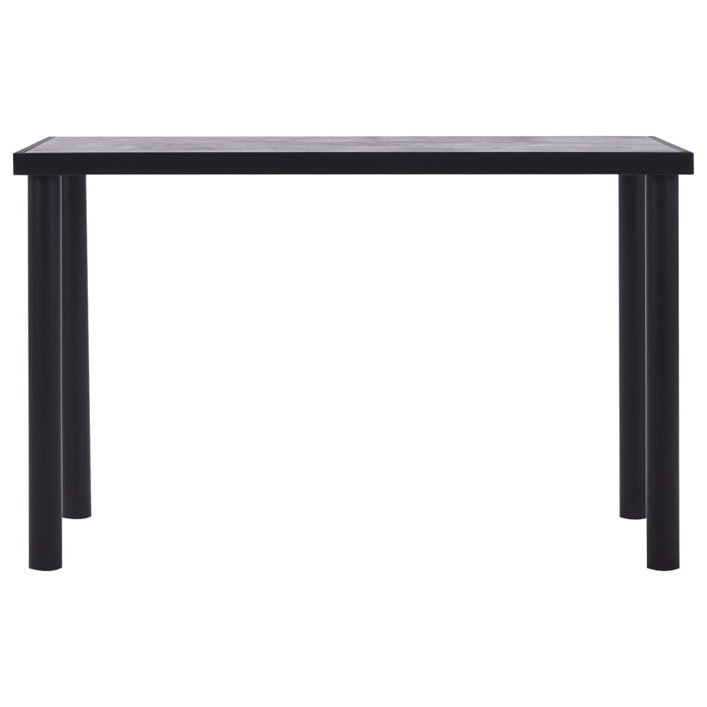 Tavolo da Pranzo Nero e Grigio Cemento 120x60x75 cm in MDF
