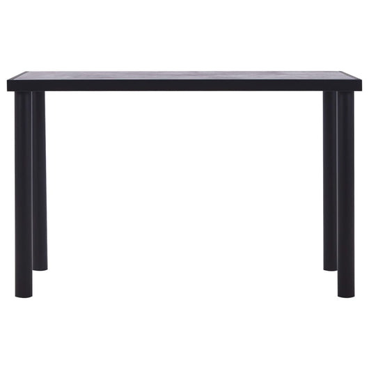 Tavolo da Pranzo Nero e Grigio Cemento 120x60x75 cm in MDF