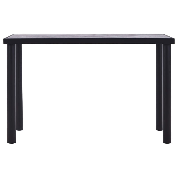 Tavolo da Pranzo Nero e Grigio Cemento 120x60x75 cm in MDF